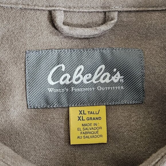 Cabela's Shirt Men XLT Beige LS Buttons Pocket Outdoor Hunting Deer Skin Flannel - Picture 3 of 16